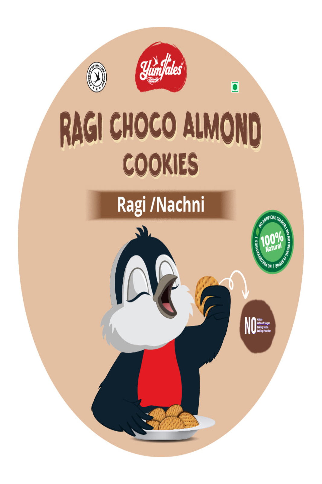 Ragi Choco Almond Cookies